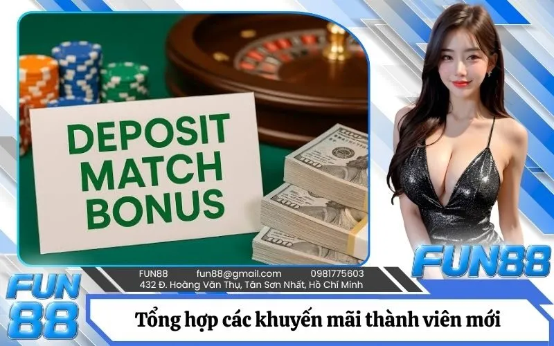 Tổng hợp các khuyến mãi thành viên mới FUN88 siêu khủng